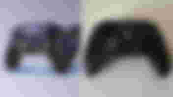 Black PlayStation-branded NACON controller next to a black Xbox-branded NACON controller.