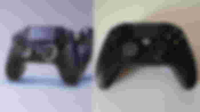 Black PlayStation-branded NACON controller next to a black Xbox-branded NACON controller.