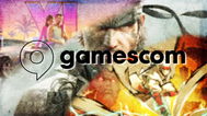 Gamescom 2025 logo in black in front of images of potential games in the background.