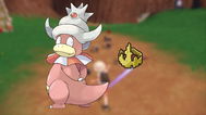 A Slowking stood next to the King's Rock in Pokemon Scarlet and Violet