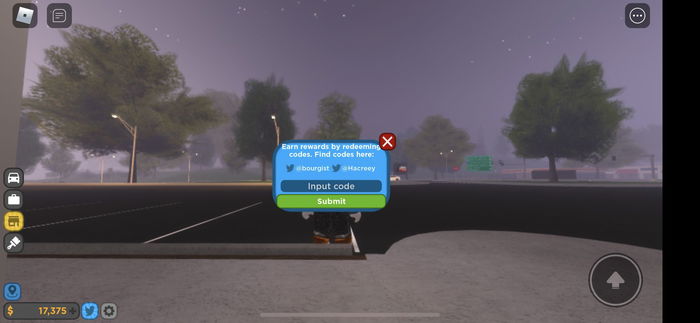 Driving empire code entry box