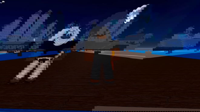 Blox Fruits gameplay image featuring a character with a sword