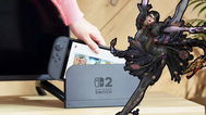 Bayonetta in front of a Switch 2