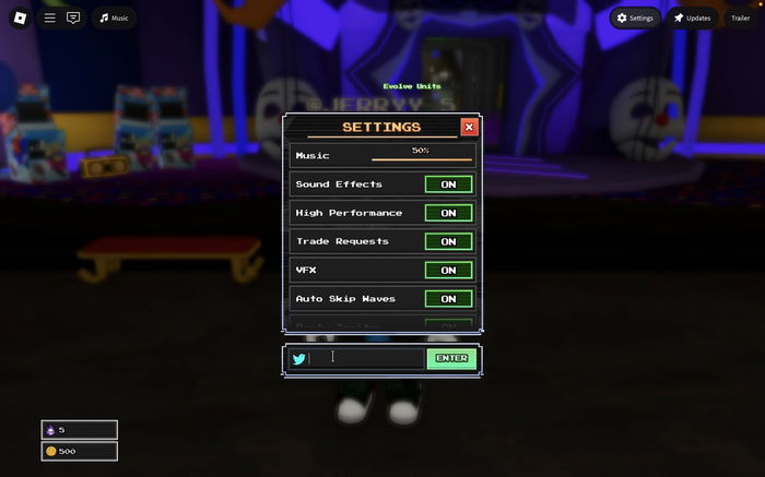 Five Nights TD 2 codes roblox